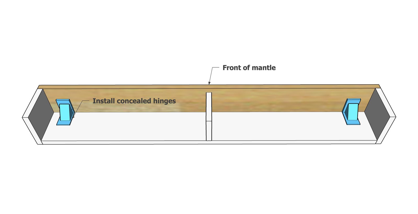 Wood Mantel with Hidden Storage — step 2