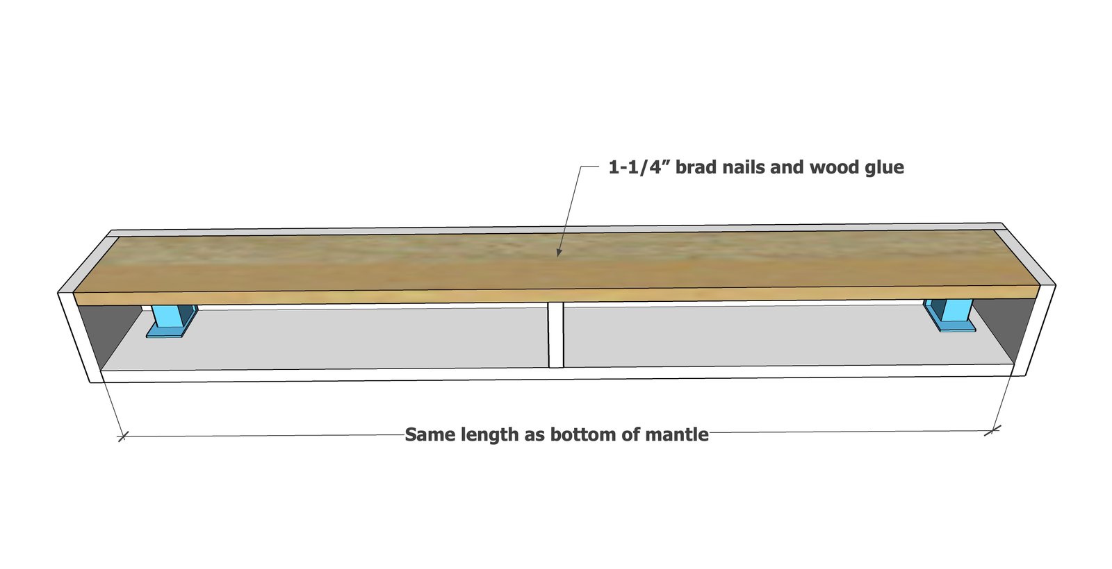 Wood Mantel with Hidden Storage — step 3