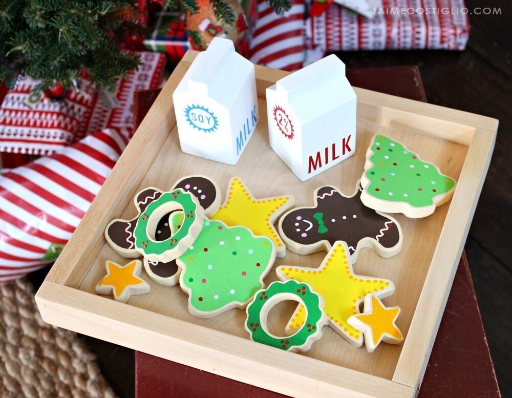 Wood Milk and Cookies Play Set