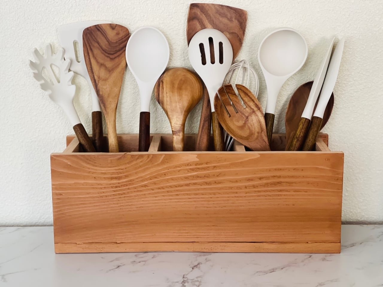 Wood Organizer Caddy for Utensils and More