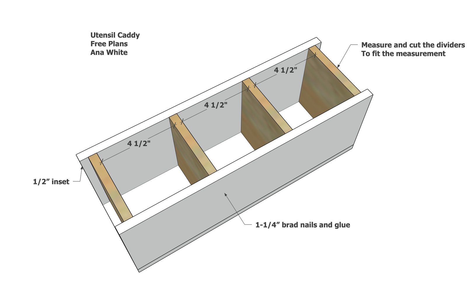 Wood Organizer Caddy for Utensils and More — step 2