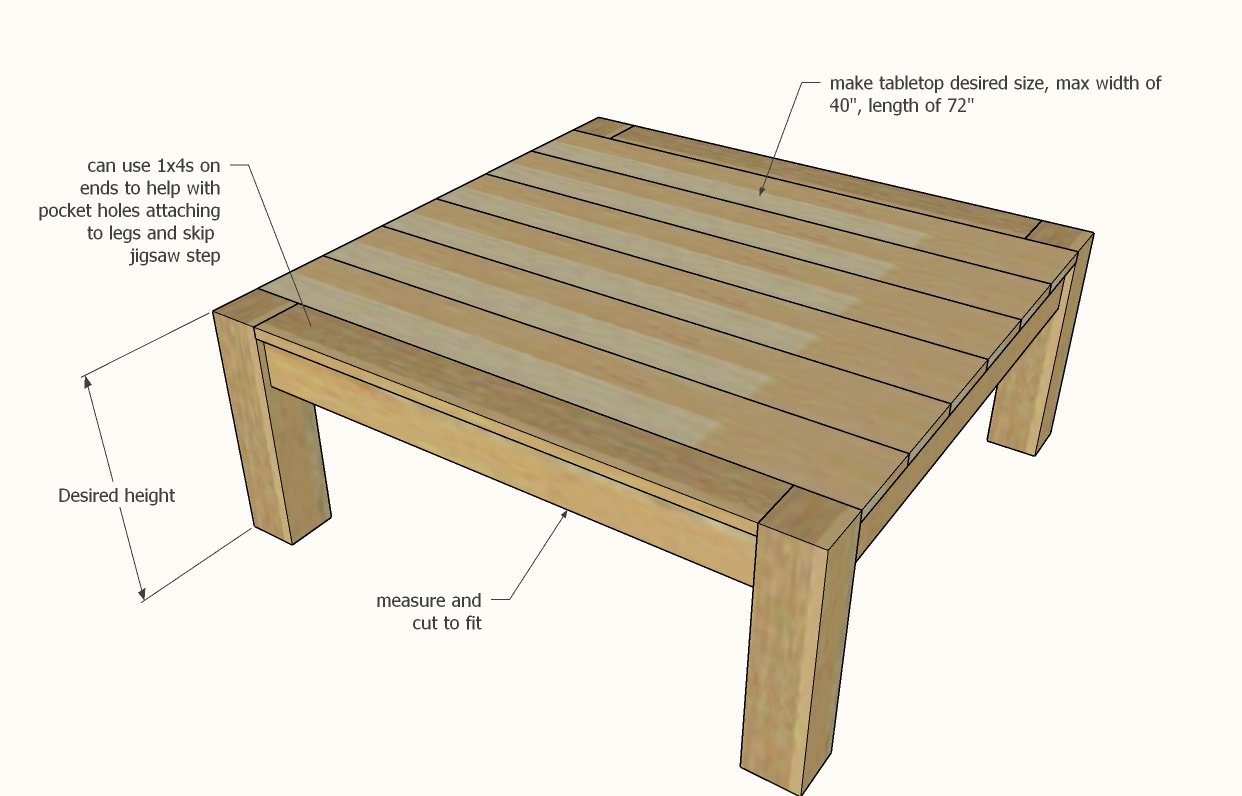 Wood Parsons Table Set (Dining, Coffee, Console, End Tables) dimension diagram 1