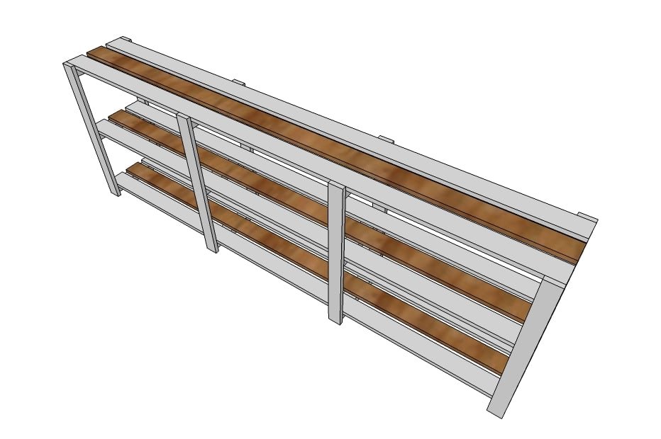 Wood Slat Low Shelving Unit — step 3