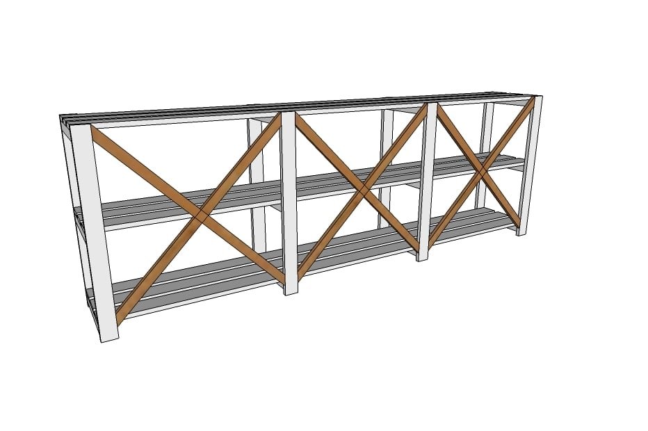 Wood Slat Low Shelving Unit — step 4