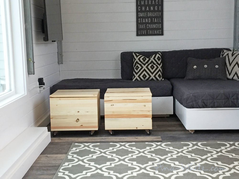 Wood Storage Stools