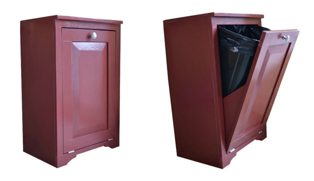 Wood Tilt Out Trash or Recycling Cabinet