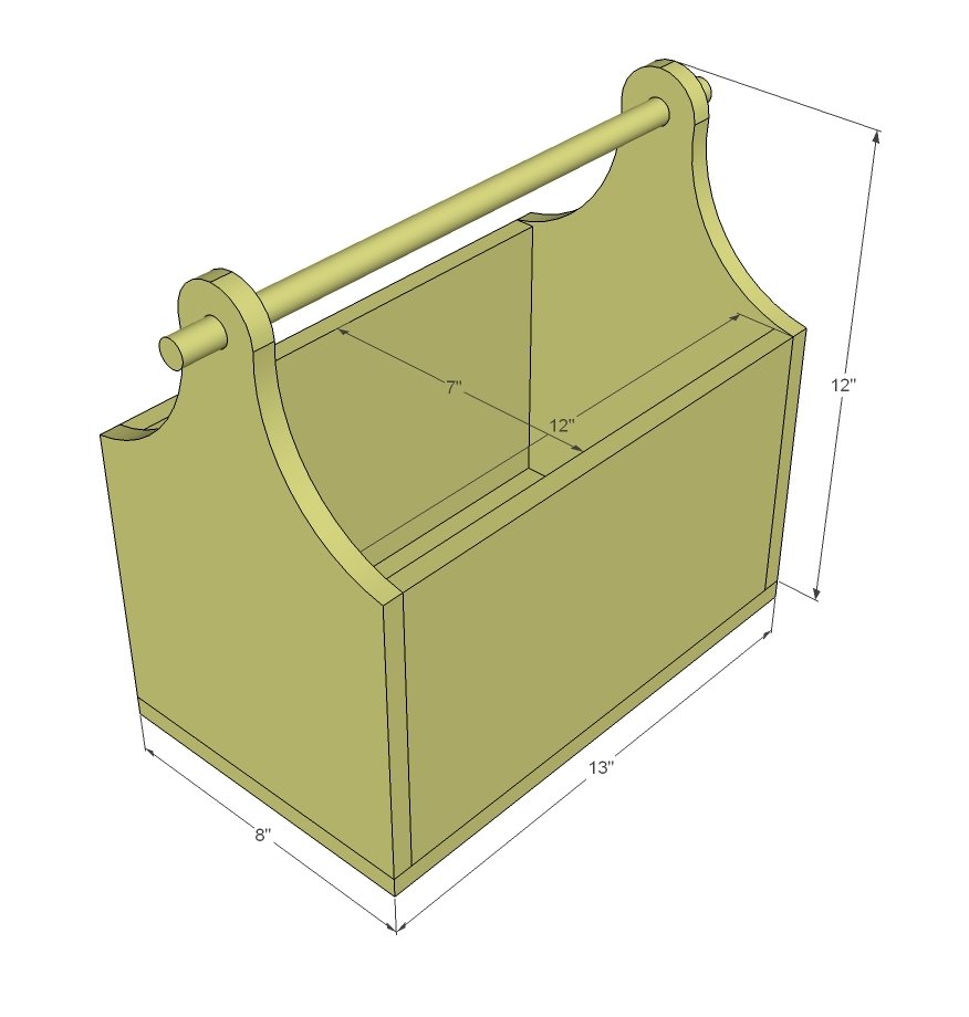 Wood Toolbox dimension diagram 1