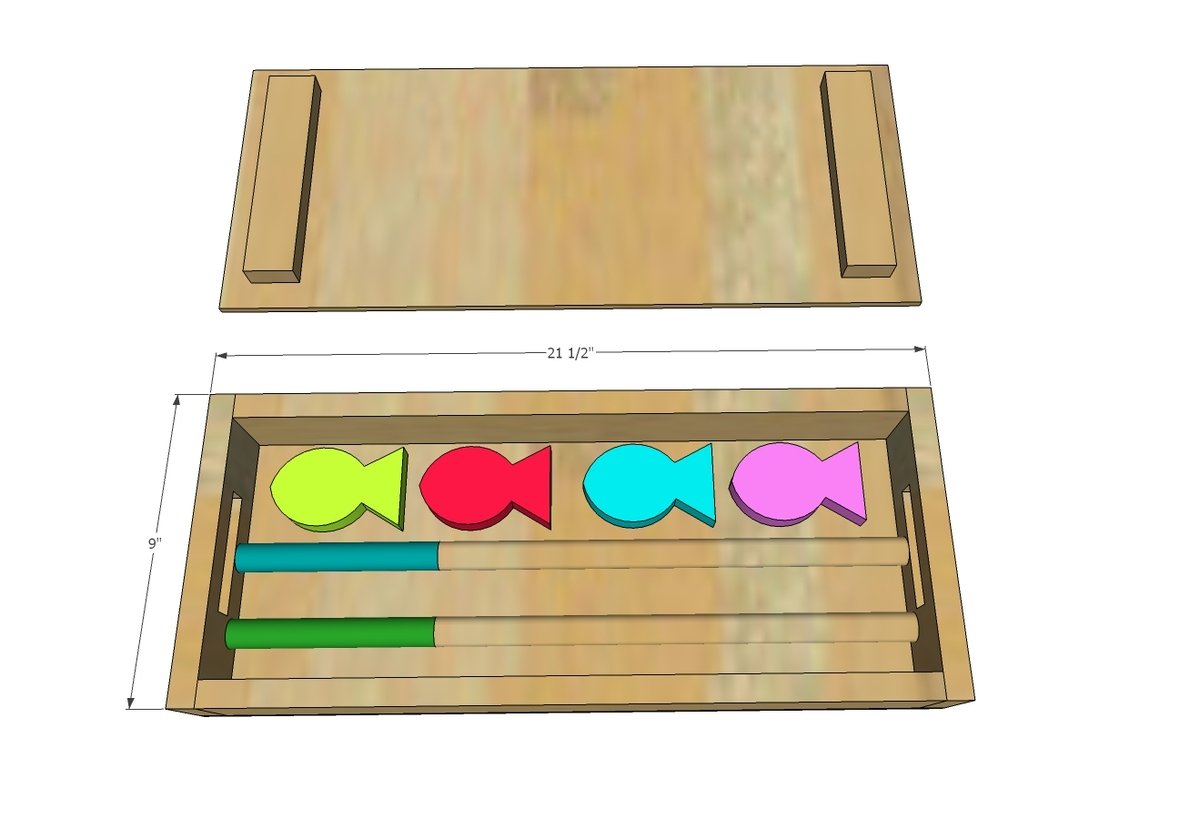 Wood Toy Fishing Game dimension diagram 1