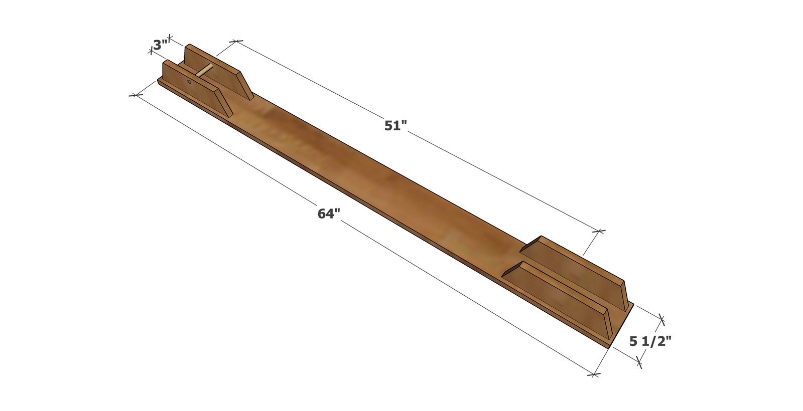 Wood Vertical Bike Rack dimension diagram 1