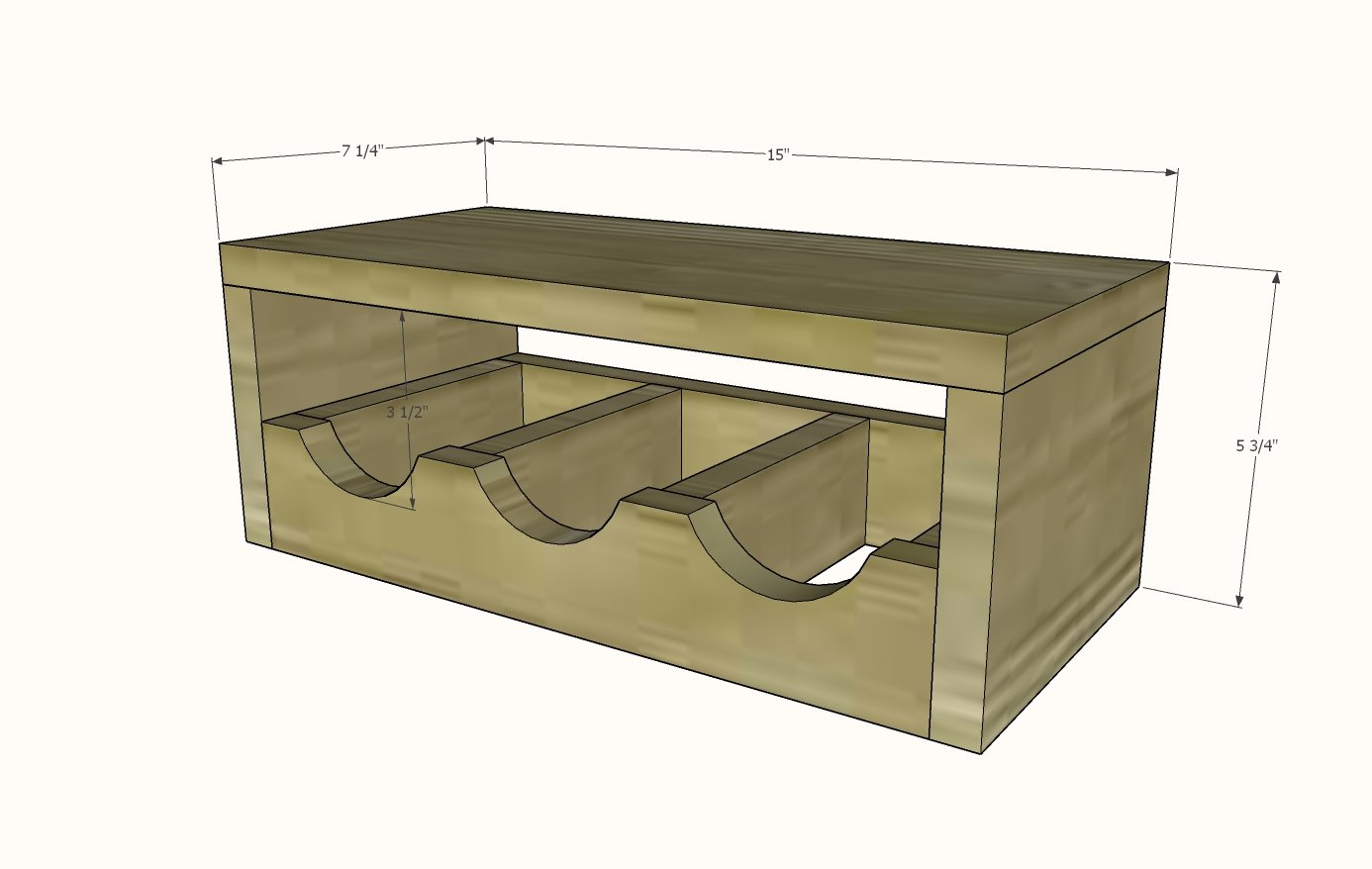 Wood Wine Holder dimension diagram 1