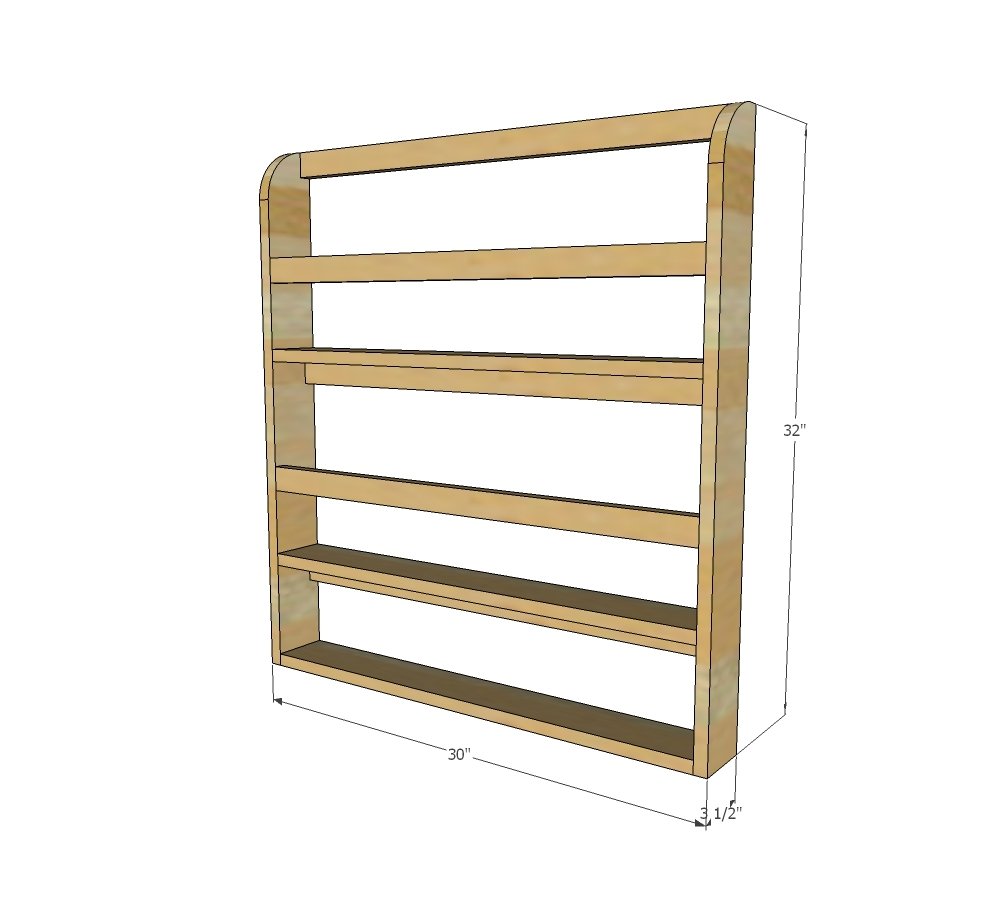 Wooden Plate Rack dimension diagram 1