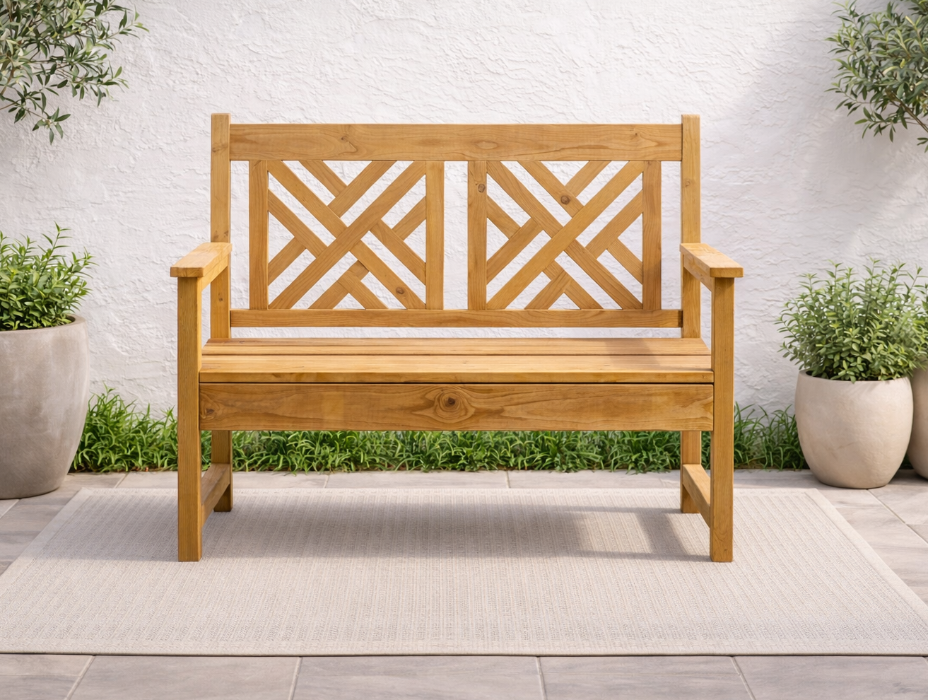 Woven Back Bench