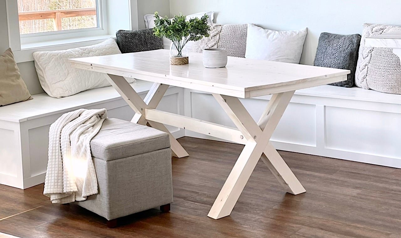 X Base Rectangle Pedestal Dining Table