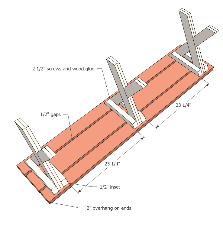 X Bench (Works with X Outdoor Table) — step 4