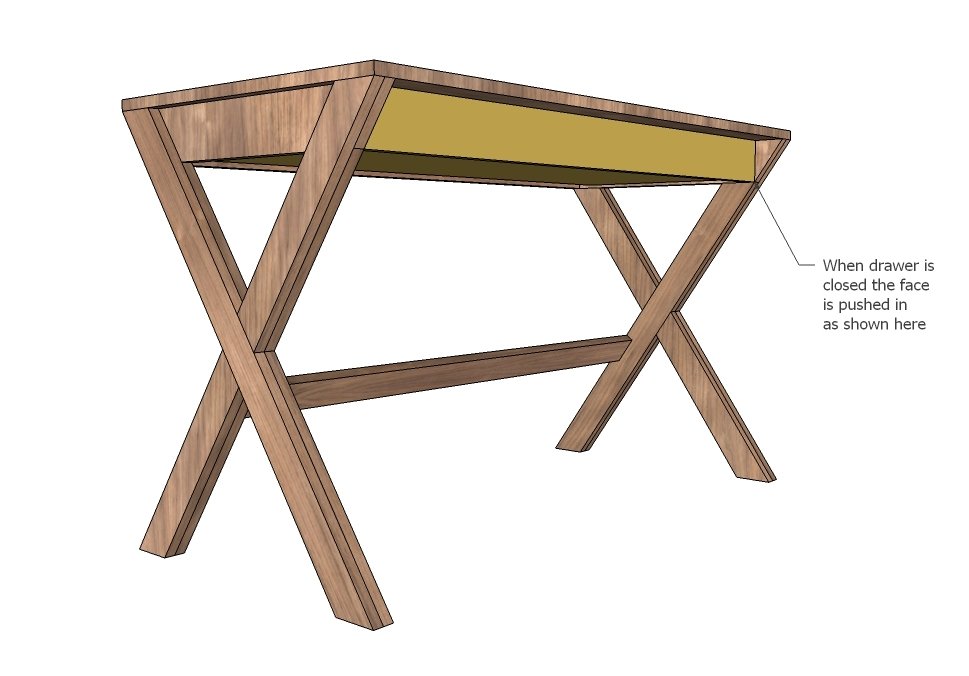 X Desk With Drawer — step 12