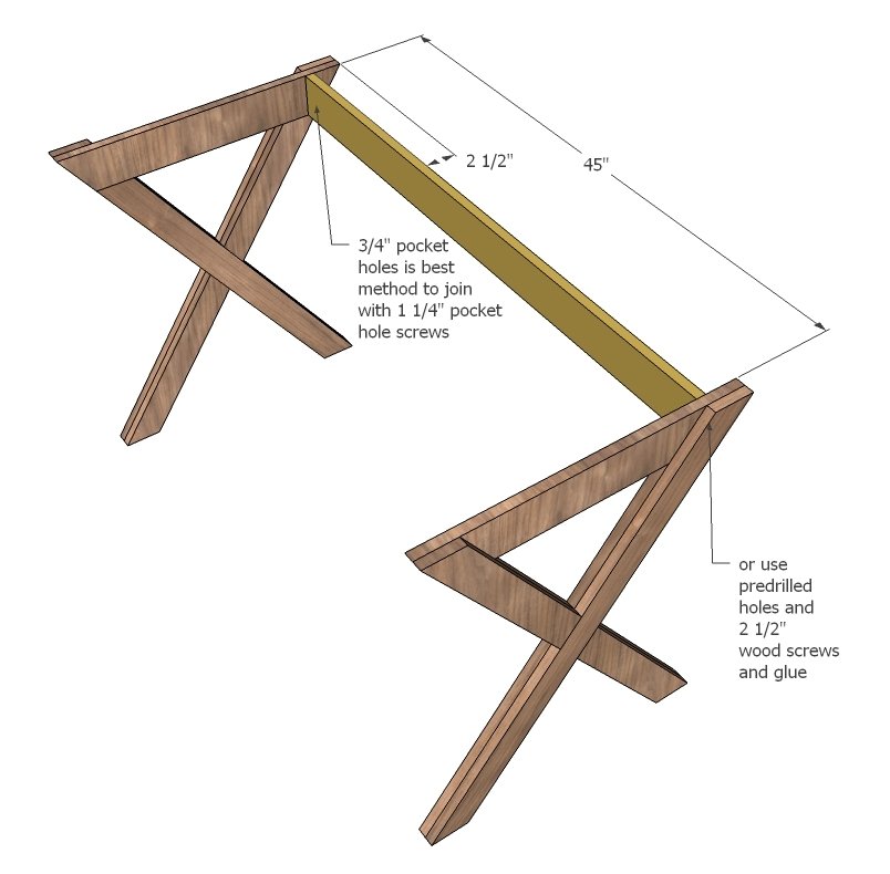 X Desk With Drawer — step 7