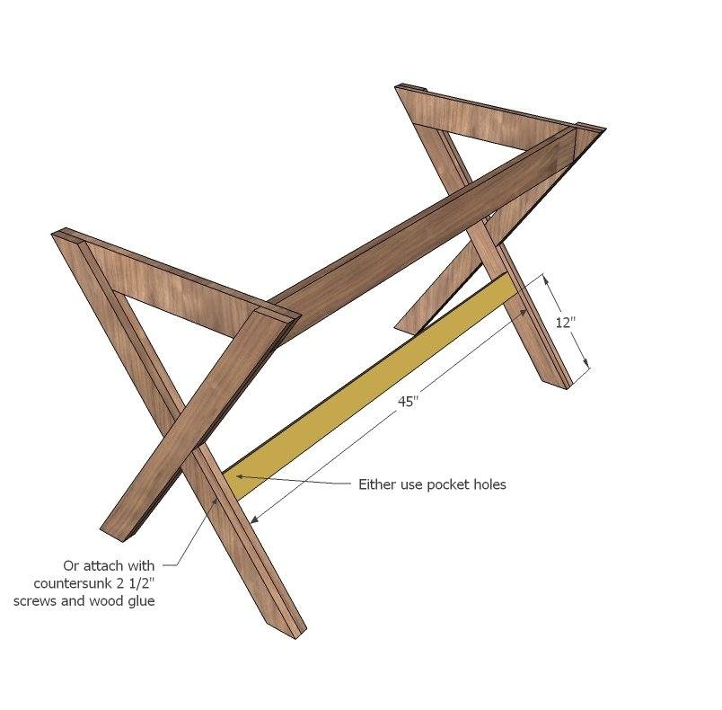 X Desk With Drawer — step 8